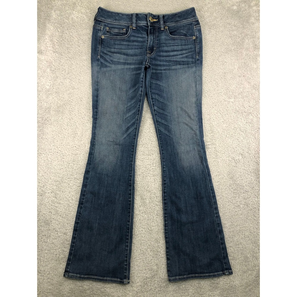 American Eagle Jeans Women 6 (30x31) Blue Kick Boot Super Stretch AEO Denim